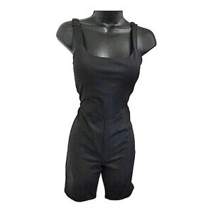 Move theology black bodysuit onesie‎ bike shorts romper size small brand new